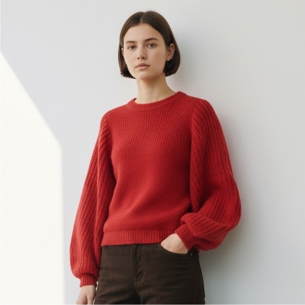 Staud Aura Wool Balloon Sleeve Sweater size Large - Picture 7 of 8